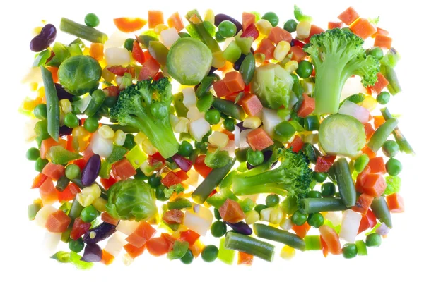 Fatias de legumes crus para cozinhar — Fotografia de Stock