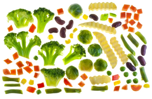 Кусочки необработанных овощей — стоковое фото