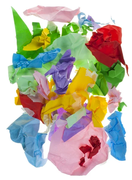 Izolované zmačkaný barvy papíru — Stock fotografie