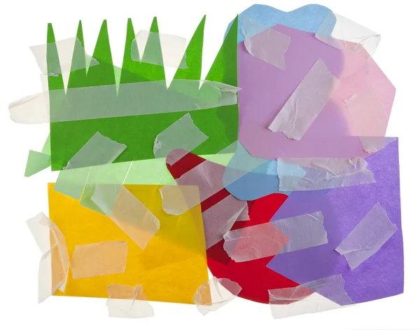 Izole Renkli Kağıt Kaos Kavramı Karıştırın Beyaz Izole — Stok fotoğraf