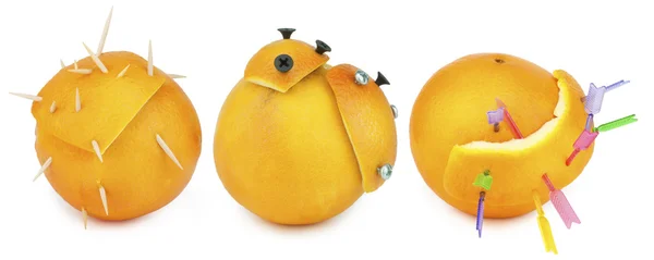 Kosmetiska Operationer Humor Konceptet Whith Apelsiner Isolerad Vit — Stockfoto