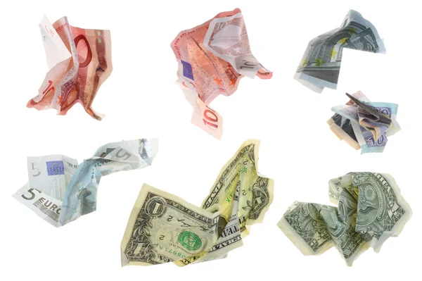 Isolated crushed money — Stock Photo, Image