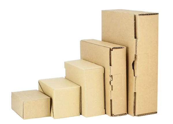 Simple cardboard boxes set for packing — Stock Photo, Image