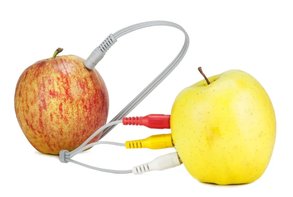 Ansluta äpplen koncept — Stockfoto