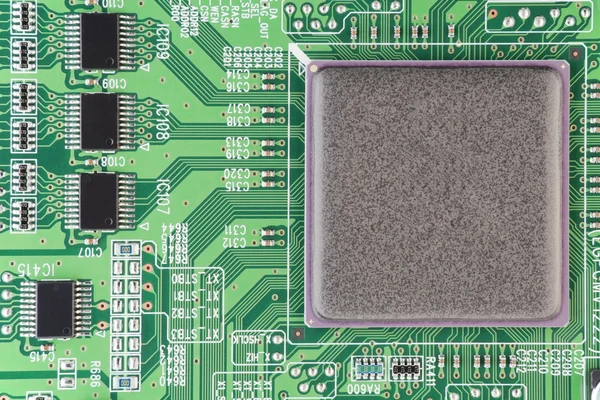Modern printed-circuit board macro background — Stock Photo, Image