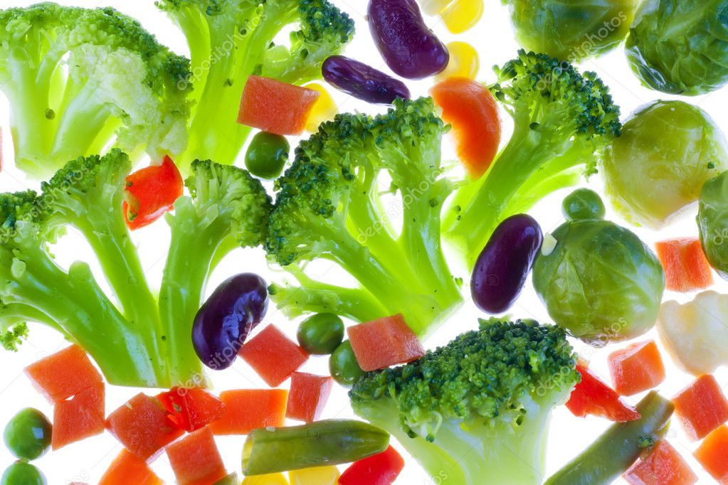 Slices of vegetables macro