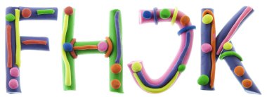 Real cheerful plasticine alphabet clipart