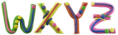 Real cheerful plasticine alphabet clipart