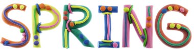 Real cheerful plasticine alphabet clipart