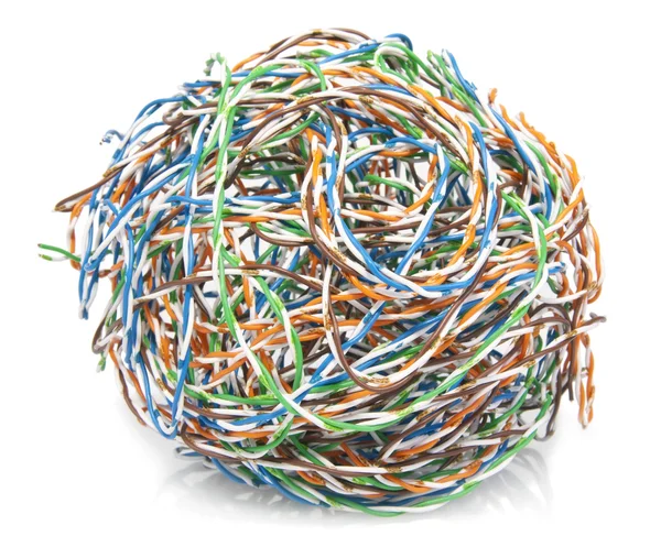 Big ball from a cable twisted pair — Stock Photo, Image