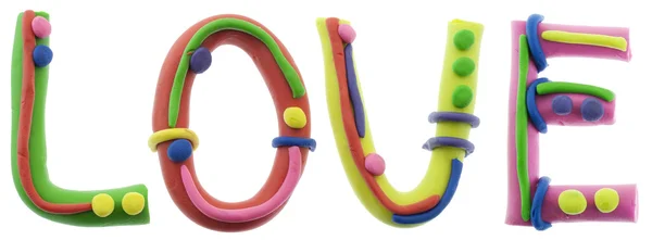 Real cheerful plasticine alphabet — Stock Photo, Image