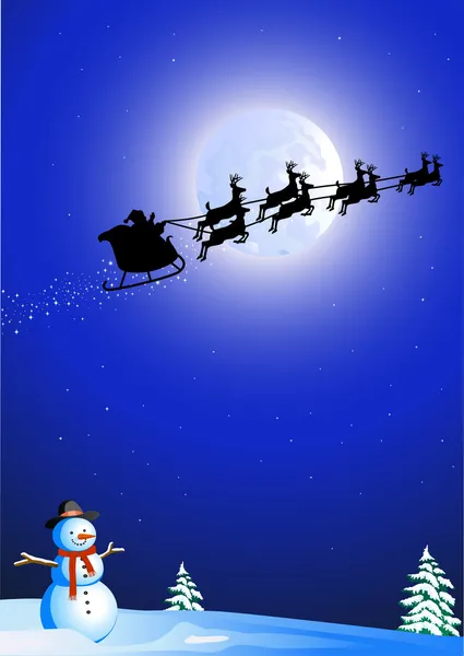 Santa Sleigh Silhouette — Stock Photo, Image