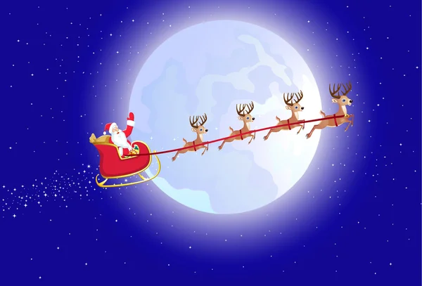 Illustration Santa His Deer Sleigh — Stock Photo, Image