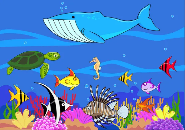 Zeichentrickfilm Meeresleben — Stockfoto