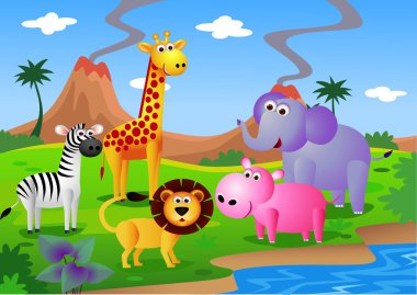 Cartoon safari animal clipart