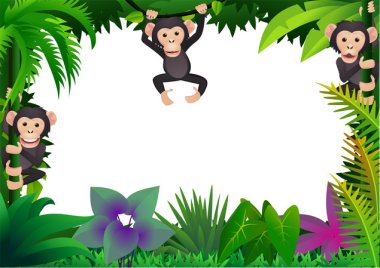 Cute chimpanzee clipart