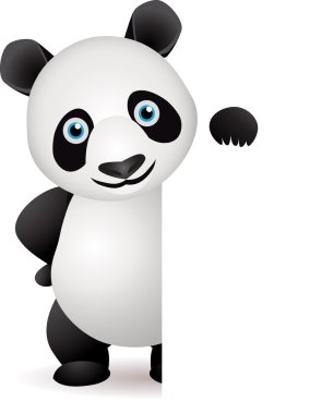 Cute panda and blank space clipart