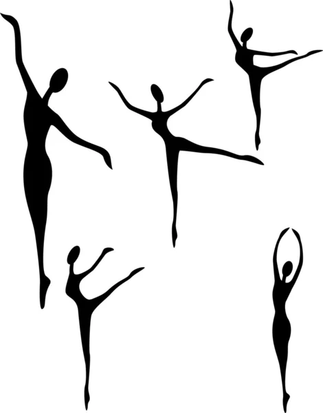 Silhouette ballerina — Vettoriale Stock