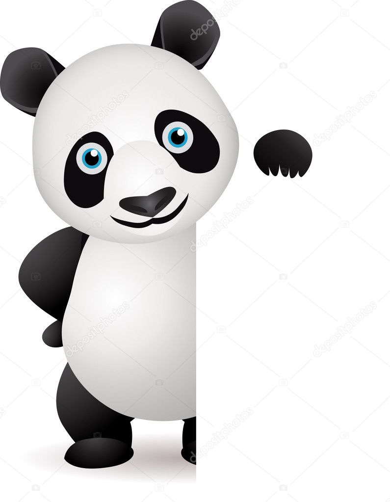 Cute panda and blank space
