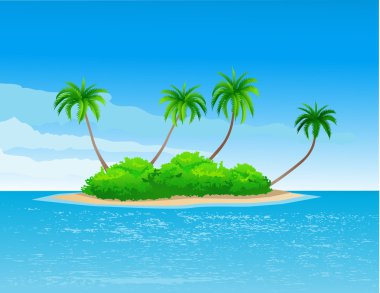 Beautiful tropical island clipart