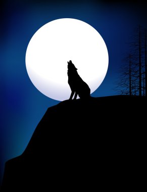 Wolf silhouette clipart