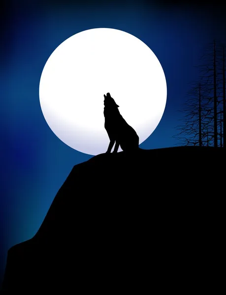 Silhouette de loup — Image vectorielle