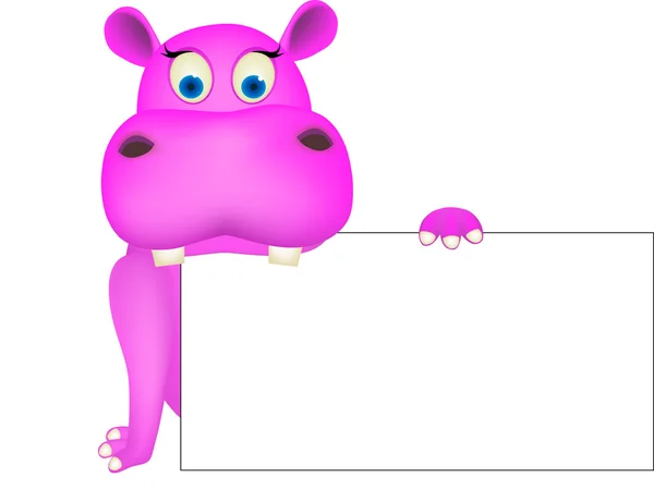 Söt hippoand tomma tecken — Stock vektor
