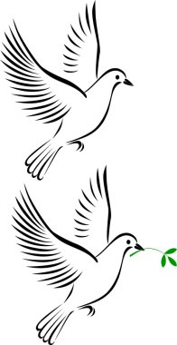 Flight of dove clipart