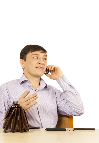 El joven habla por teléfono. — Foto de Stock