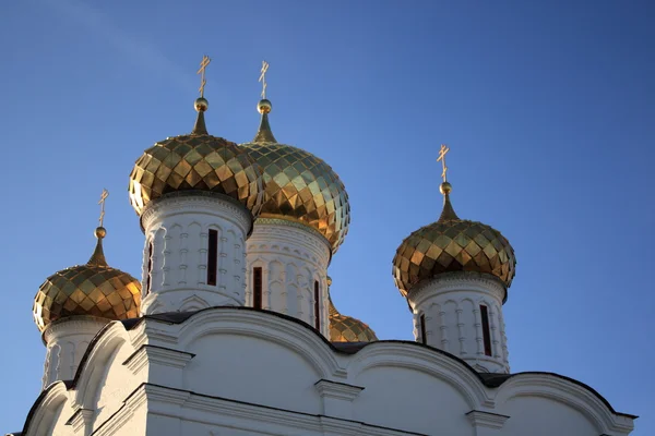 stock image Closeup of the gold dome of Trinity Cathedral in the city of Kostroma