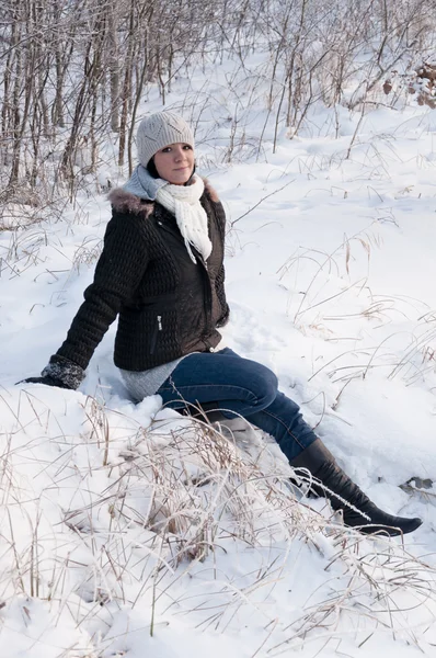 Una Imagen Chica Disfrutando Paseo Invierno —  Fotos de Stock