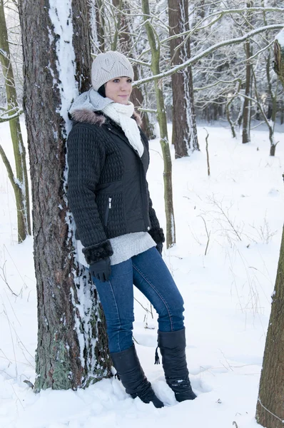 Image Girl Enjoying Winter Walk — Stock Photo, Image
