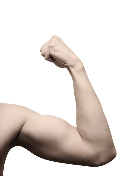 Atletische Arm Witte Achtergrond — Stockfoto