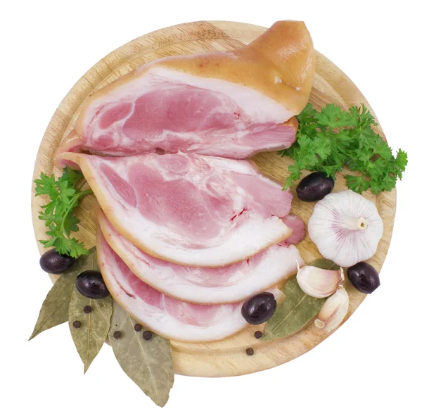 Bacon med gröna och kryddor Royaltyfria Stockbilder