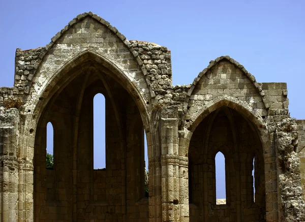 Ortaçağ Kalıntıları Yunanistan Rodos Şehrine — Stok fotoğraf