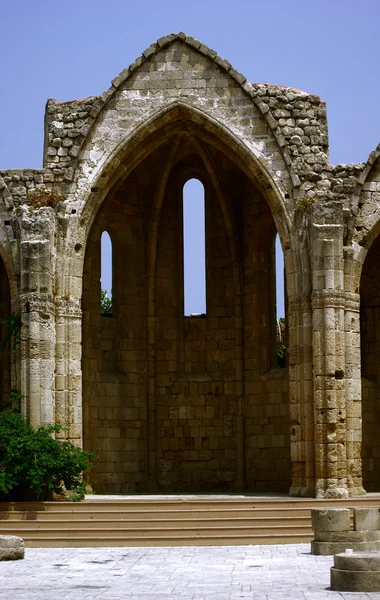 Mittelalterliche Ruinen Griechenland Stadt Der Rhodos — Stockfoto