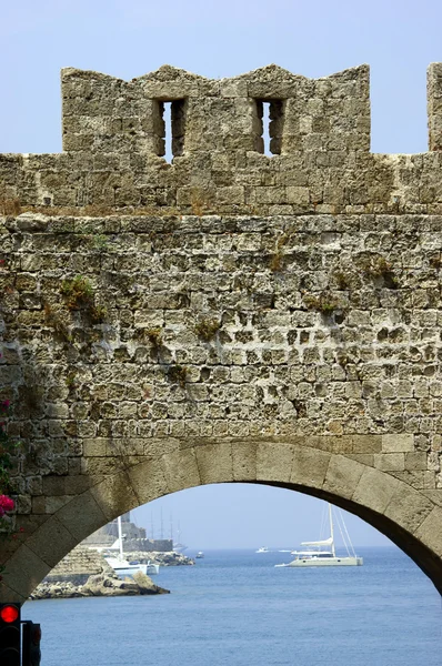 罗兹罗得岛 城市的城堡 — 图库照片