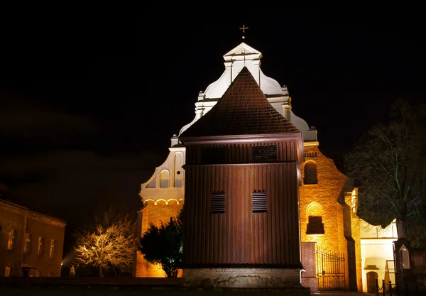 Gothic Church Night Poland Poznan — стоковое фото