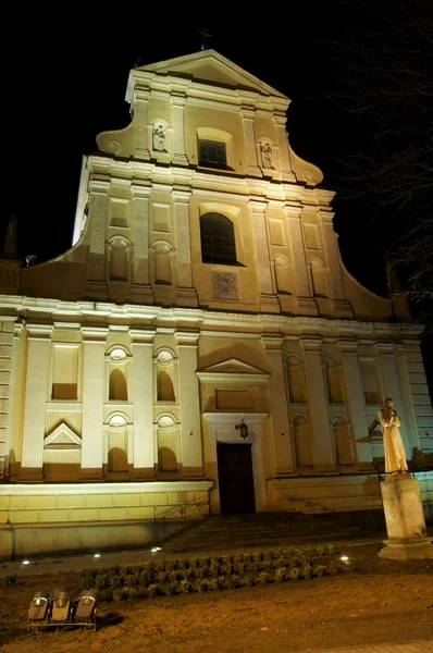 Kerk Nacht Polen Poznan — Stockfoto