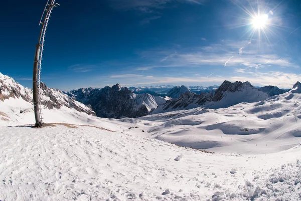 Paesaggio Invernale Nello Zugspitze Baviera Germania Punto Più Alto Della — Foto Stock