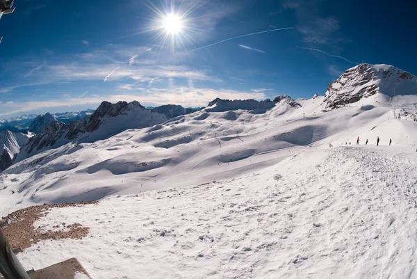 冬の風景 ツークシュピッツェ Bavary ドイツ ドイツ 2962 メートルの最高点 — ストック写真