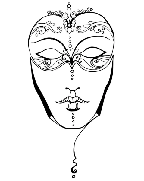 Maschera astratta illustrata per il tuo design di carnevale — Foto Stock