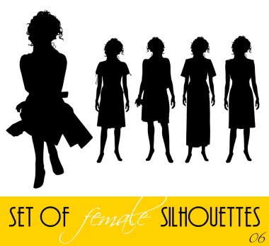 Elegant women silhouettes clipart