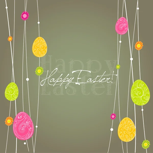 Ładny Wielkanoc retro powitanie karta — Zdjęcie stockowe