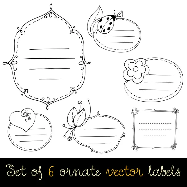 Set of cute doodle labels — Stock Photo, Image