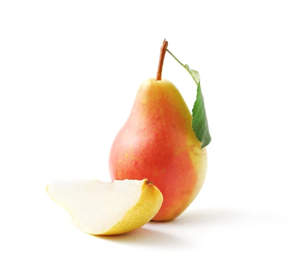 Pear with leaf — Stock Photo, Image