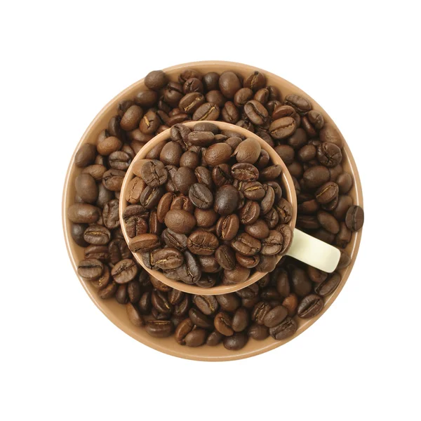Kaffeebohnen in der Tasse — Stockfoto