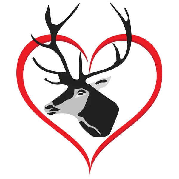 A deer with Love.Vector — Stock Vector