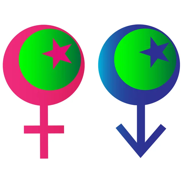 Arabian Male and Female sumbols.Vector — Stock Vector