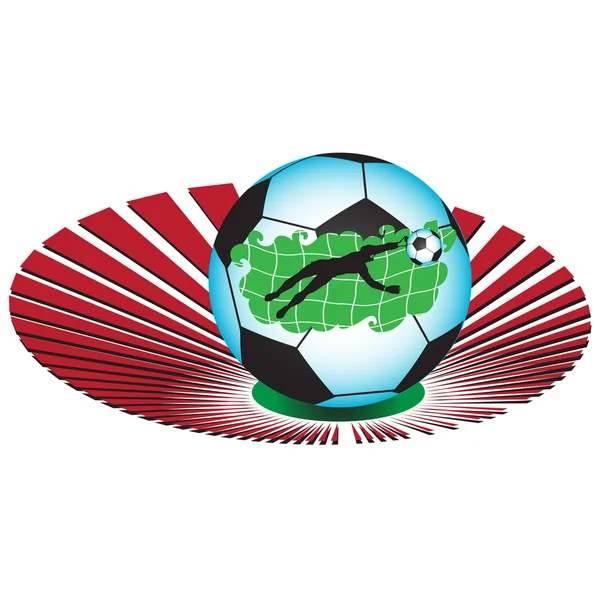 Un balón de fútbol en el fondo del estadio.Vector — Archivo Imágenes Vectoriales